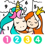 color by number for girls android application logo